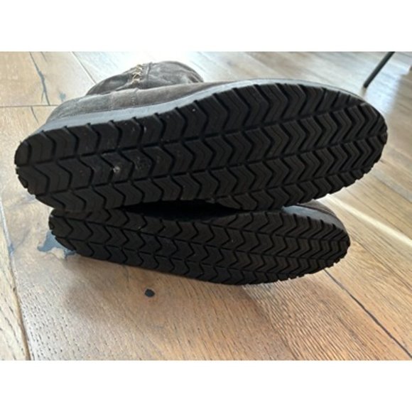 Sundance Catalogue Ashville Gray Suede Shearling Mid Calf Snow Boots Stitch 9.5 - Picture 9 of 11